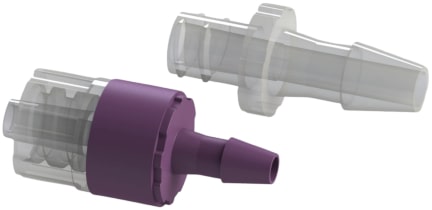 C V 7 series I S O 8 0 3 6 9 dash 7 compliant male luer lock by hose barb check valve plastic fittings.