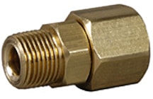 A S X series N P T thread brass swivel fitting.