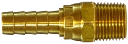 M B C X series male N P T thread by hose barb brass swivel adapter.