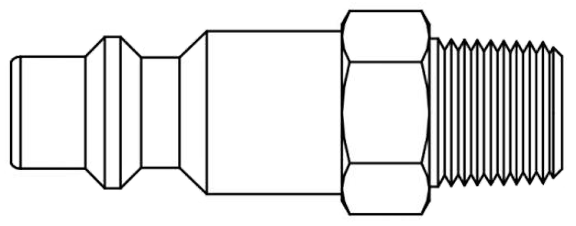 Profile drawing illustrating the Industrial Interchange connector plug shape profile.