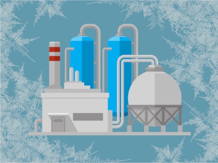 A stock image representing freeze damaged chemical and plastics manufacturing plants. Winter Storm Uri 2021.