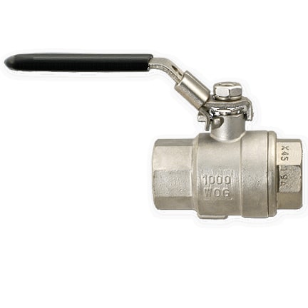 Two-way WOG full port stainless steel ball valve with female NPT pipe thread connections