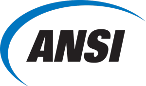 ANSI, The American National Standards Institute, logo.