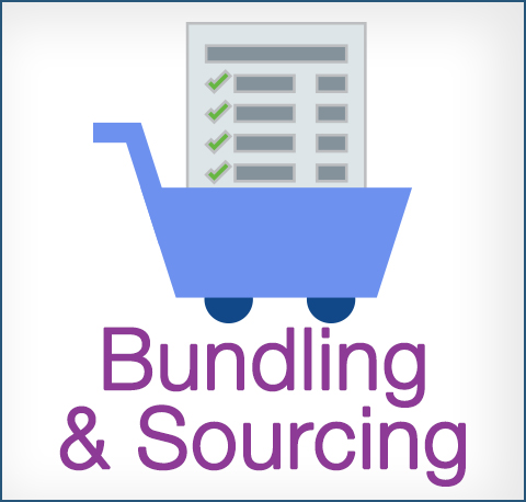 Infographic representing bundling and sourcing.