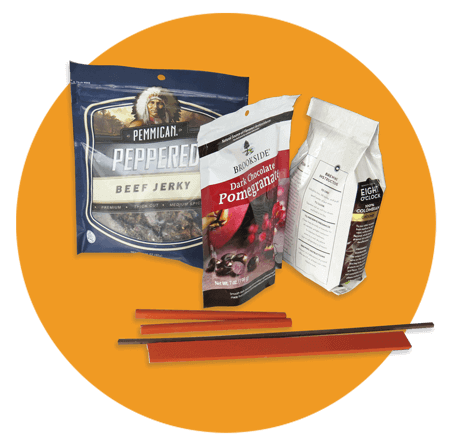 Blue icon of hand undr a circle that contains a gear wheel and a person.