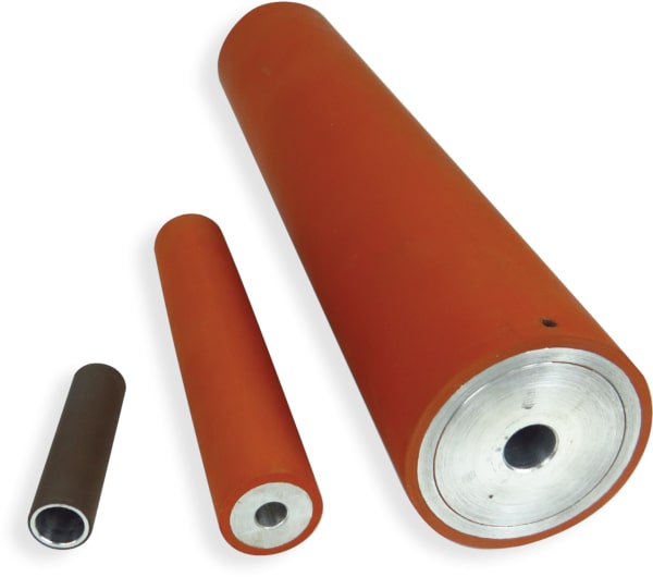 Three precision ground rollers. High heat tolerant (550º F) silicone rubber is bonded to the roller metal cores without the use of adhesives.