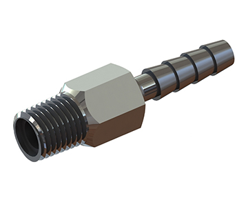 3 D model of the C P P series thread by barb check valve offered by I S M.