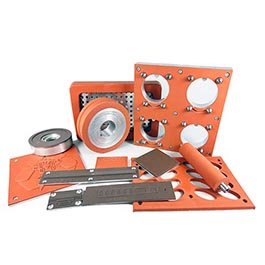 Rigid packaging with United Silicone rigid packaging with custom lidding heat seal tooling. Bottom: Flexible packaging with United Silicone custom heat seal bars and seal jaws. 