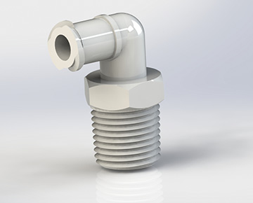 CFLTE Series - Elbow Female Luer x Male Thread