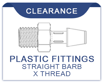 Straight Barb x Thread Plastic Fittings on Clearance