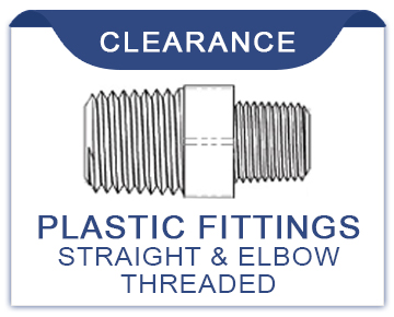 Straight & Elbow Threaded Plastic Fittings on Clearance