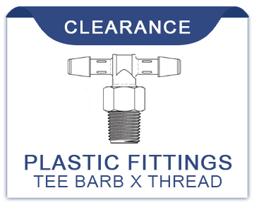 Tee Barb x Thread Plastic Fittings on Clearance