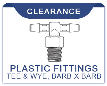 Tee & Wye Barb x Barb Plastic Fittings on Clearance