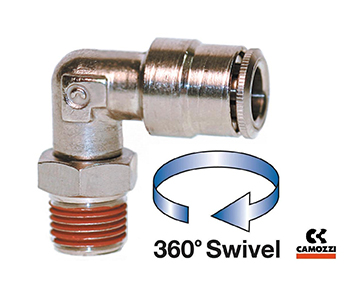 C6520 Series - Male NPT Swivel Elbow with Coated Threads 